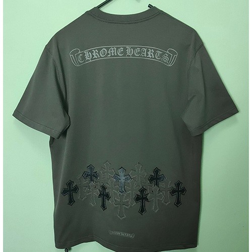 [홍콩명품.Chrome Hearts] 크롬하츠 25SS 로고 크로스 반팔 티셔츠 (카키), BM19864, JL, 홍콩명품의류,구매대행,온라인명품