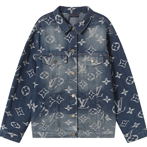 [홍콩명품.LOUIS VUITTON] 루이비통 25SS 로고 모노그램 카라 데님 자켓, BM19946, S1F, 홍콩명품의류,구매대행,온라인명품