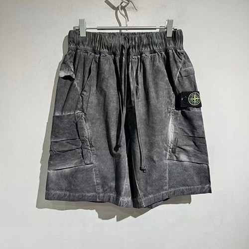 [홍콩명품.Stone Island] 스톤아일랜드 25SS 로고 탈부착 워싱 쇼츠 반바지 (그레이), BM20113, X2, 홍콩명품의류,구매대행,온라인명품