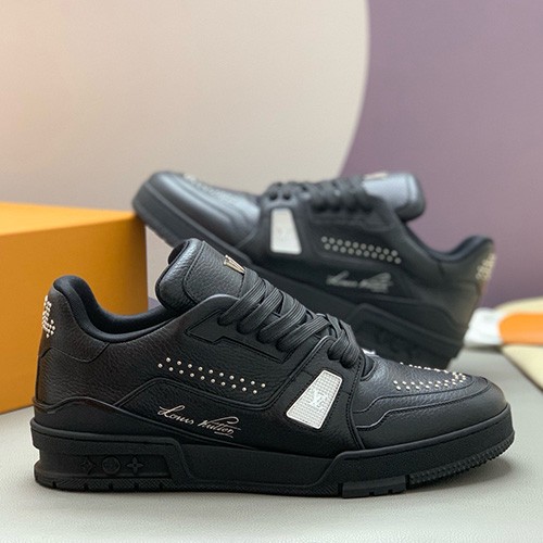 [홍콩명품.LOUIS VUITTON] 루이비통 25SS 로고 모노그램 트레이너 스니커즈 운동화 (블랙), SE4761, PMD, 명품스니커즈,운동화,구두,로퍼,하이탑,신발