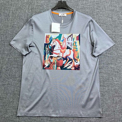 [홍콩명품.Hermes] 에르메스 25SS 로고 그래픽 프린트 반팔 티셔츠 (2컬러), BM20836, JQ, 홍콩명품의류,구매대행,온라인명품