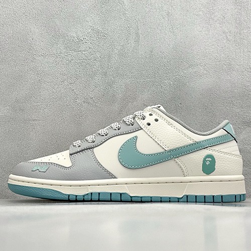 [홍콩명품.NIKE] 나이키 25SS 로고 남여 SB DUNK BAPE 콜라보 로우탑 스니커즈 운동화 (화이트-그레이-스카이블루), SE5035, S3, 명품스니커즈,운동화,구두,로퍼,하이탑,신발