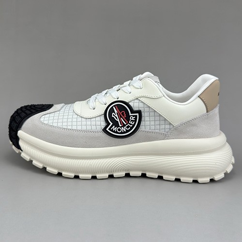 [홍콩명품.MONCLER] 몽클레어 25SS 로고 레더 가죽 스니커즈 운동화 (아이보리-그레이), SE5066, S3, 명품스니커즈,운동화,구두,로퍼,하이탑,신발