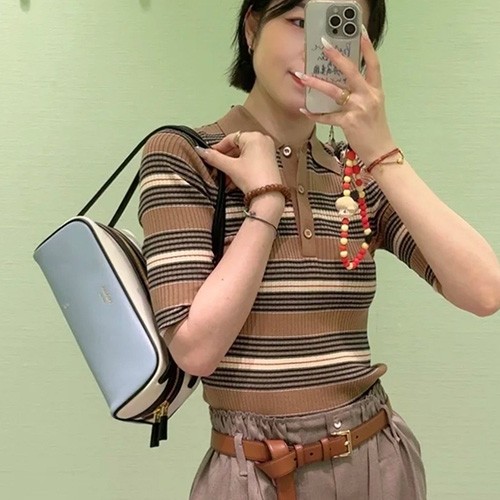 [홍콩명품,PRADA] 프라다 25SS 로고 레더 가죽 볼링백 크로스백 (스카이블루), BGM4948, BDA, 홍콩명품가방,명품쇼핑몰,크로스백,핸드백,구매대행