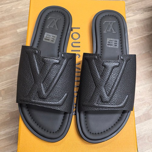 [홍콩명품.LOUIS VUITTON] 루이비통 25SS 로고 LV 포토피노 카프스킨 남성 뮬 슬리퍼 블랙 1AHSGF, SE5366, ALW, 명품스니커즈,운동화,구두,로퍼,하이탑,신발