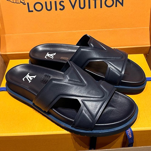 [홍콩명품.LOUIS VUITTON] 루이비통 25SS 로고 레더 가죽 샌들 슬리퍼 (4컬러), SE5450, S4, 명품스니커즈,운동화,구두,로퍼,하이탑,신발