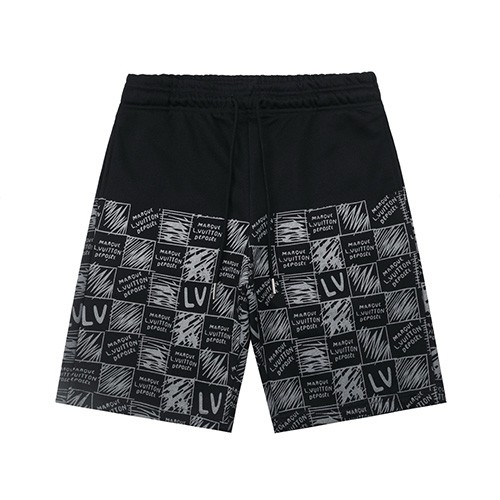 [홍콩명품.LOUIS VUITTON] 루이비통 25SS 로고 패턴 쇼츠 반바지 (블랙), BM22005, 레플리카의류,미러급사이트