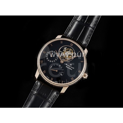 [홍콩명품시계. BLANCPAIN] 블랑팡 빌레레 파워리저브 로즈골드 투어빌론 블랙 다이얼