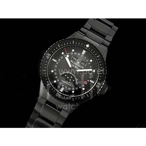 [홍콩명품시계. BLANCPAIN] 블랑팡 피프티 패덤스 5054 블랙 세라믹 데이데이트 문페이즈 그레이 다이얼
