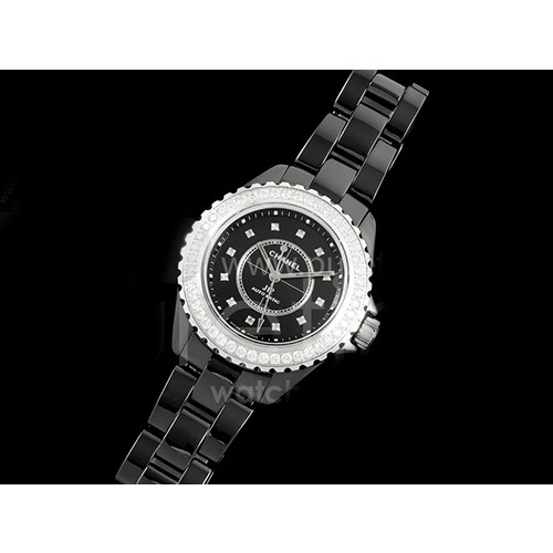 [홍콩명품.CHANEL] 샤넬 J13 33mm 다이아몬드 베젤 블랙 세라믹 블랙 다이얼 여자시계 여성용