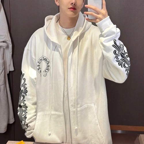 [홍콩명품.Chrome Hearts] 크롬하츠 25SS 로고 프린트 후드 집업 자켓 (2컬러), BM23325, KB, 레플리카의류,미러급사이트