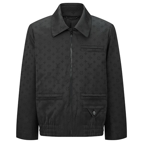 [홍콩명품.LOUIS VUITTON] 루이비통 25SS 로고 모노그램 카라 봄버 자켓 1AFVVD (블랙), BM23858, KB, 레플리카의류,미러급사이트