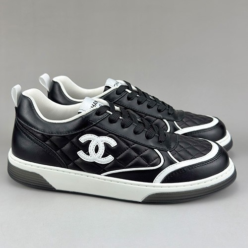 [홍콩명품.CHANEL] 샤넬 25SS 로고 레더 가죽 스니커즈 운동화 (블랙), SE5958, S3, 명품스니커즈,운동화,구두,로퍼,하이탑,신발