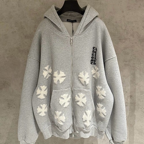 [홍콩명품.Chrome Hearts] 크롬하츠 25SS 로고 오버핏 기모 후드 집업 자켓 (2컬러), BM24233, KK, 레플리카의류,미러급사이트