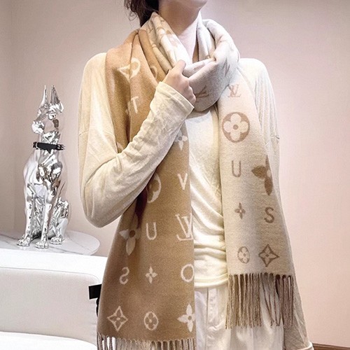 [홍콩명품.LOUIS VUITTON] 루이비통 26SS 로고 모노그램 40-200 캐시미어 스카프 머플러 (베이지), ET3294, JX, 홍콩명품의류,구매대행,온라인명품