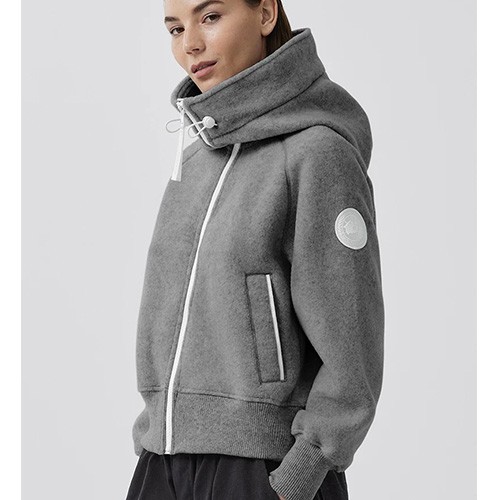 [홍콩명품.CANADA GOOSE] 캐나다구스 26SS 로고 여성 후드 집업 자켓 (그레이), BM24318, JL, 레플리카의류,미러급사이트