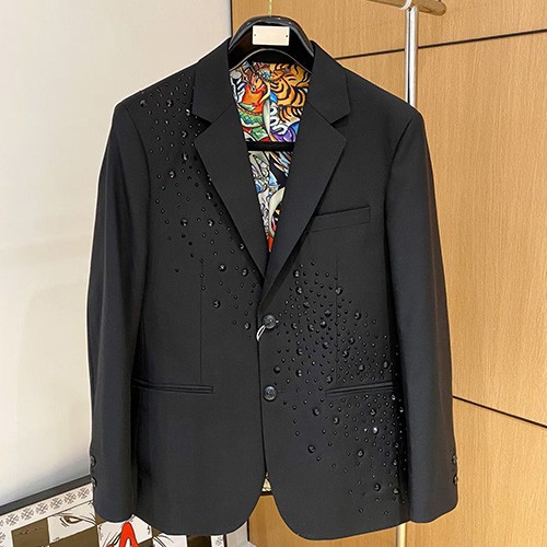 [홍콩명품.PHILIPP PLEIN] 필립플레인 26SS 로고 장장 수트 자켓 (블랙), BM24553, TOP, 레플리카의류,미러급사이트