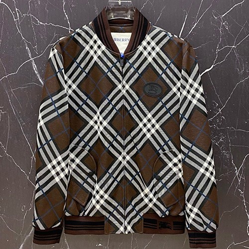 [홍콩명품.Burberry] 버버리 26SS 로고 체크패턴 울 봄버 자켓 (브라운), BM24977, KSM, 레플리카의류,미러급사이트