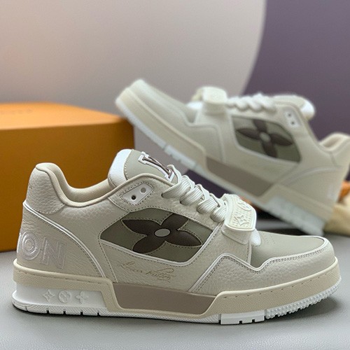[홍콩명품.LOUIS VUITTON] 루이비통 26SS 로고 모노그램 트레이너 스니커즈 운동화 (베이지), SE6113, PMD, 명품스니커즈,운동화,구두,로퍼,하이탑,신발