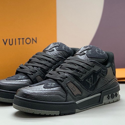 [홍콩명품.LOUIS VUITTON] 루이비통 26SS 로고 모노그램 트레이너 스니커즈 운동화 (블랙), SE6114, PMD, 명품스니커즈,운동화,구두,로퍼,하이탑,신발