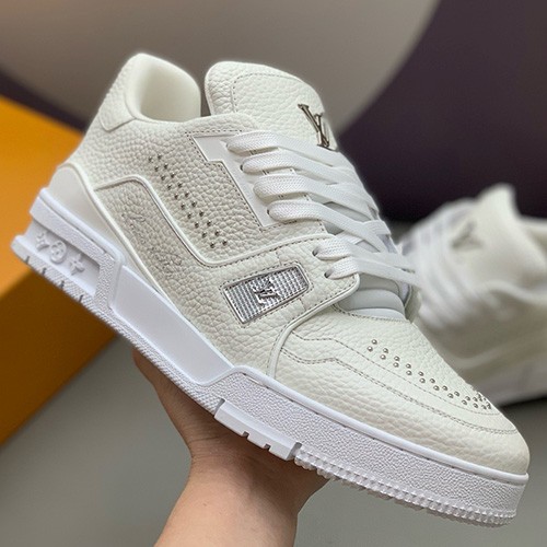 [홍콩명품.LOUIS VUITTON] 루이비통 26SS 로고 모노그램 트레이너 스니커즈 운동화 (아이보리), SE6116, PMD, 명품스니커즈,운동화,구두,로퍼,하이탑,신발