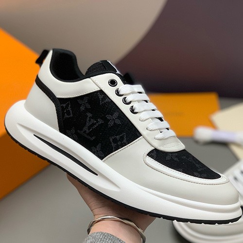 [홍콩명품.LOUIS VUITTON] 루이비통 26SS 로고 모노그램 레더 가죽 스니커즈 운동화 (블랙-그레이), SE6131, PMD, 명품스니커즈,운동화,구두,로퍼,하이탑,신발