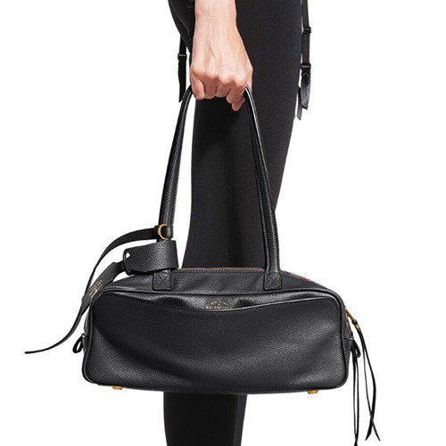 [홍콩명품.BALENCIAGA] 발렌시아가 26SS 로고 Carrie 스몰 레더 가죽 토트백 핸드백 (블랙), BGM5708, BDA, 무료배송