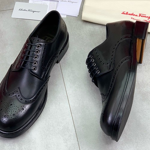 [홍콩명품.FERRAGAMO] 페레가모 26SS 로고 레더 가죽 정장 구두 (블랙), SE6173, S2, 무료배송