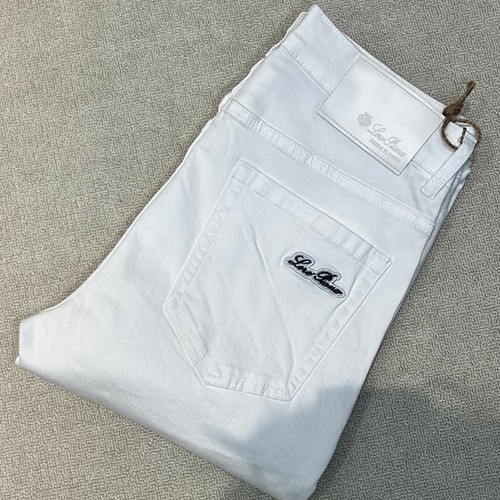 로로피아나 로고 데님 팬츠 진 청바지 (화이트) 26SS