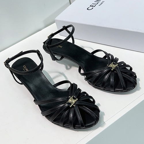 셀린느 로고 여성 레더 가죽 4.5cm 힐 구두 샌들 (2컬러) 26SS