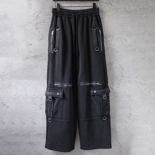 발렌시아가 로고 오버핏 지퍼 장식 조거 팬츠 바지 (블랙) 26SS