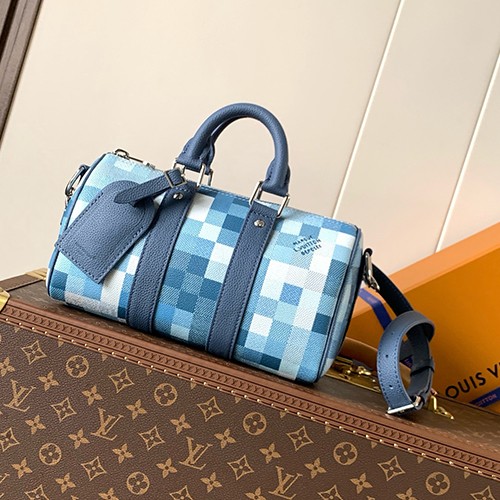 루이비통 로고 다미에 Keepall Bandouliere 25 토트백 핸드백 M28600 (블루) 26SS