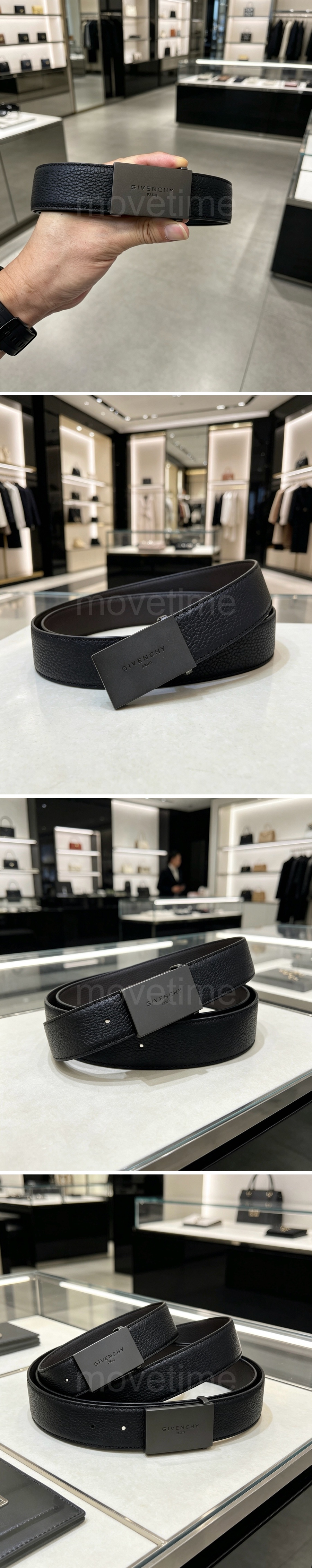 지방시 로고 남여 레더 가죽 3.5cm 벨트 (블랙-블랙) 26SS 상세이미지 2
