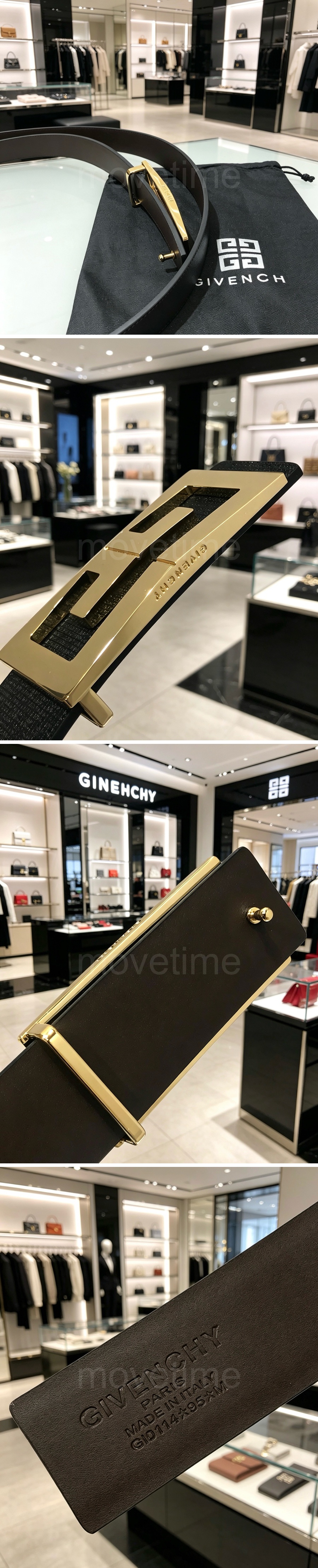 지방시 로고 남여 레더 가죽 3.5cm 벨트 (블랙-금장) 26SS 상세이미지 3