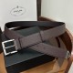 프라다 로고 Saffiano 레더 가죽 3.5cm 브라운 벨트 (2컬러) 26SS