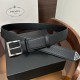 프라다 로고 Saffiano 레더 가죽 3.5cm 블랙 벨트 (2컬러) 26SS