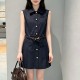 미우미우 여성 카라 슬리브리스 원피스 26SS