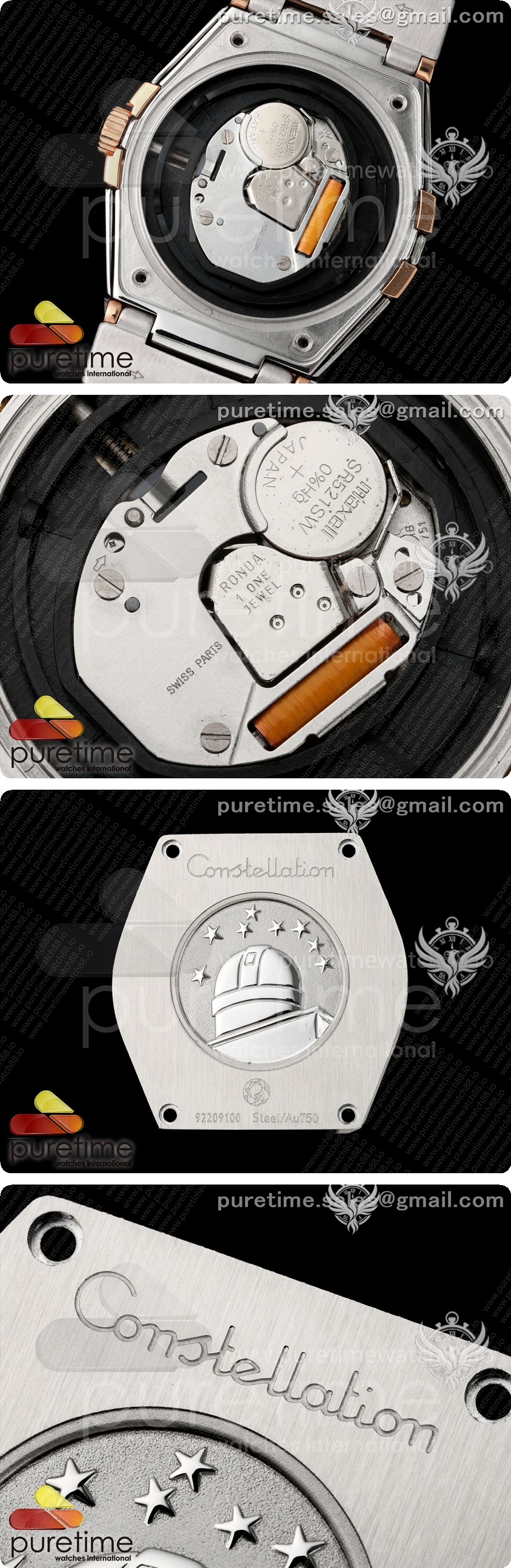 오메가 컨스텔레이션 28mm 스테인레스 로즈골드 8848F 1:1 베스트 에디션 화이트 자개 다이얼, SS/RG 브레이슬릿, ETA 쿼츠 무브먼트 상세이미지 5