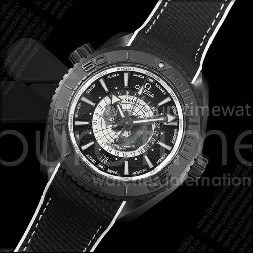오메가 씨마스터 플래닛 오션 45.5mm GMT 월드타이머 리얼 세라믹 VSF 1:1 베스트 에디션 블랙/화이트 SA8938 슈퍼 클론