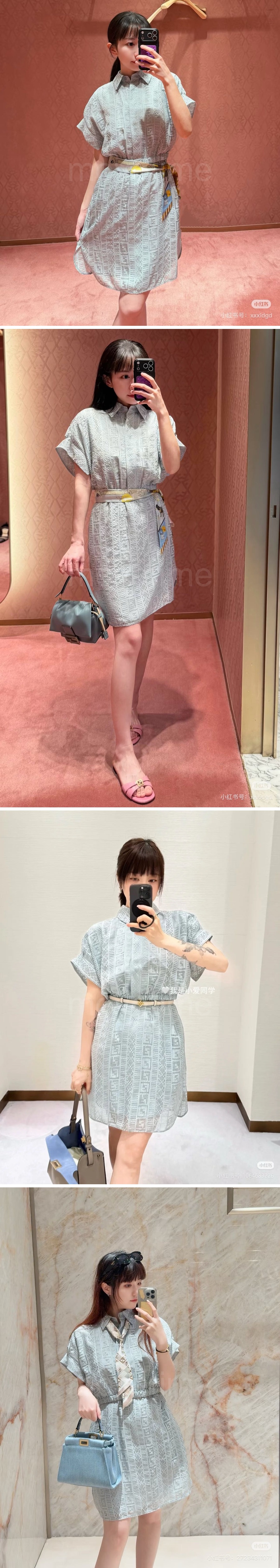 펜디 여성 시스루 반팔 셔츠 원피스 26SS 상세이미지 3