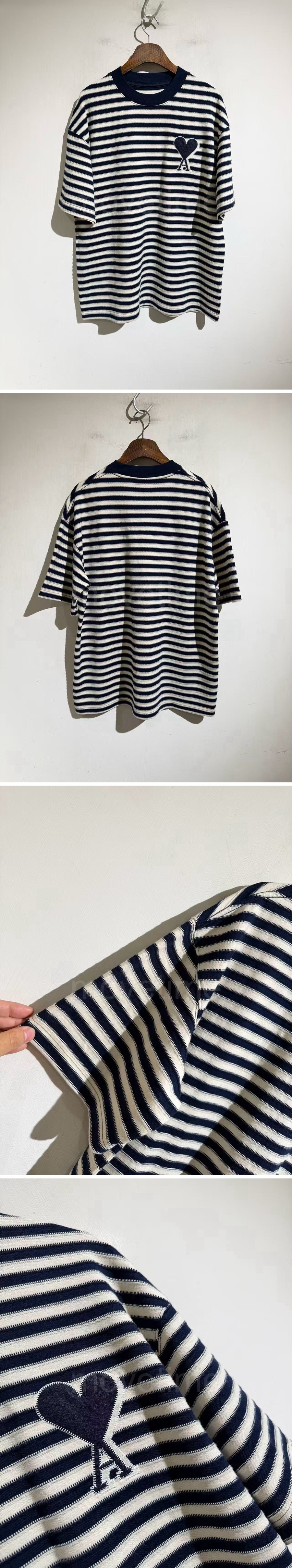 아미 Ami Paris 스트라이프 반팔 티셔츠 26SS 상세이미지 2