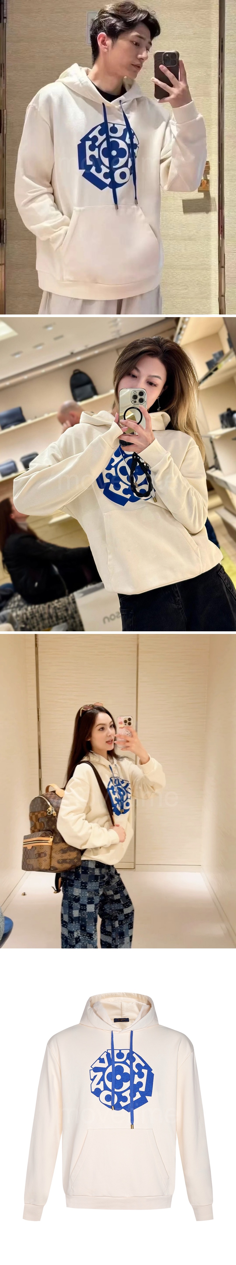 루이비통 프린티드 시그니처 후디 코튼 후드 티셔츠 1AIMLR 26SS 상세이미지 2