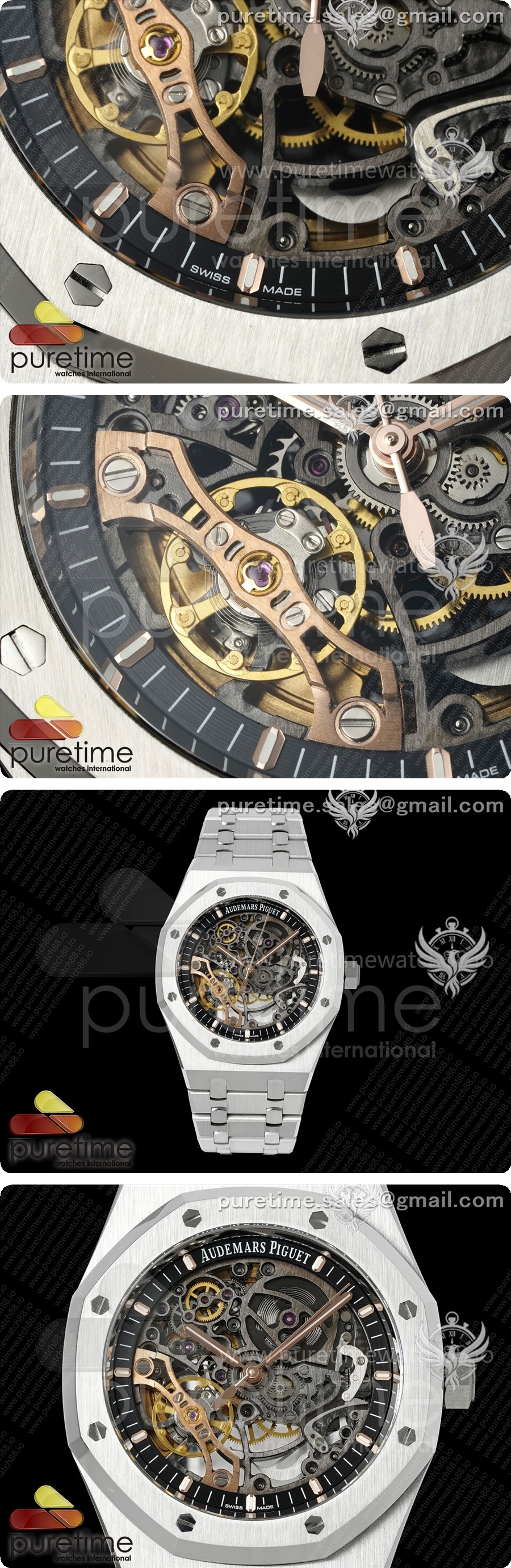 오데마피게 로얄 오크 41mm 오픈워크 15407 SS OCTA 1:1 베스트 에디션, SS 브레이슬릿 SA3132 V3 (프리 스프링) 상세이미지 3