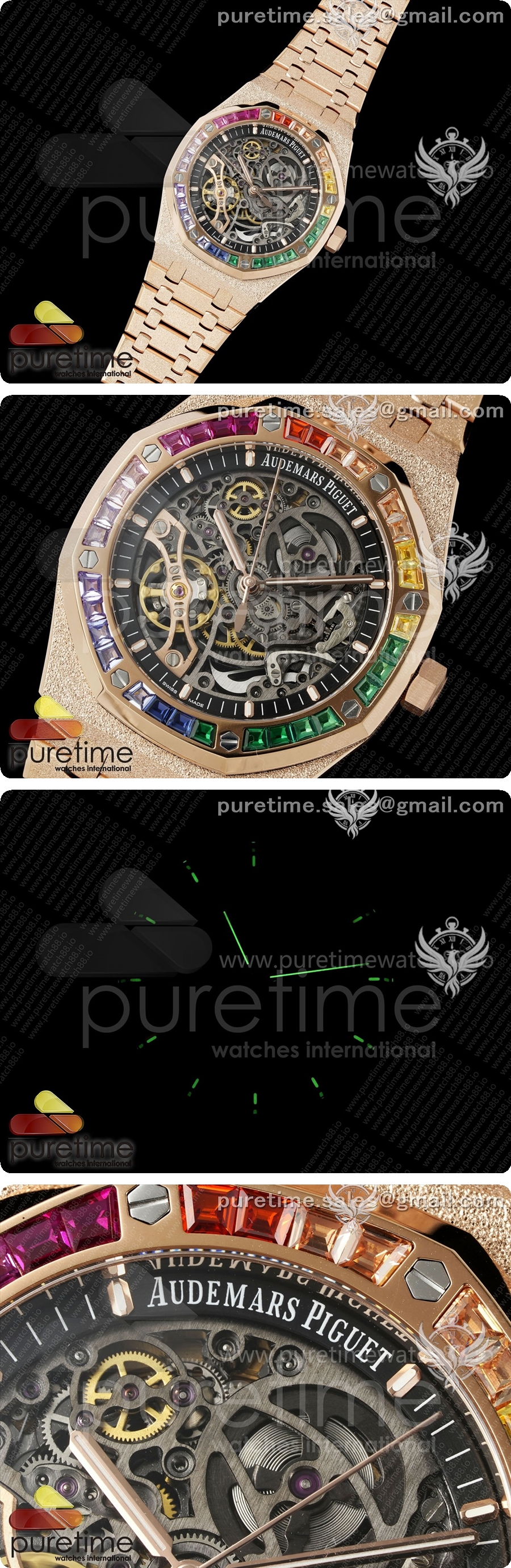 오데마피게 로얄 오크 41mm 오픈워크 프로스티드 RG 레인보우 베젤 OCTA 1:1 베스트 에디션 브레이슬릿 SA3132 V3 상세이미지 2
