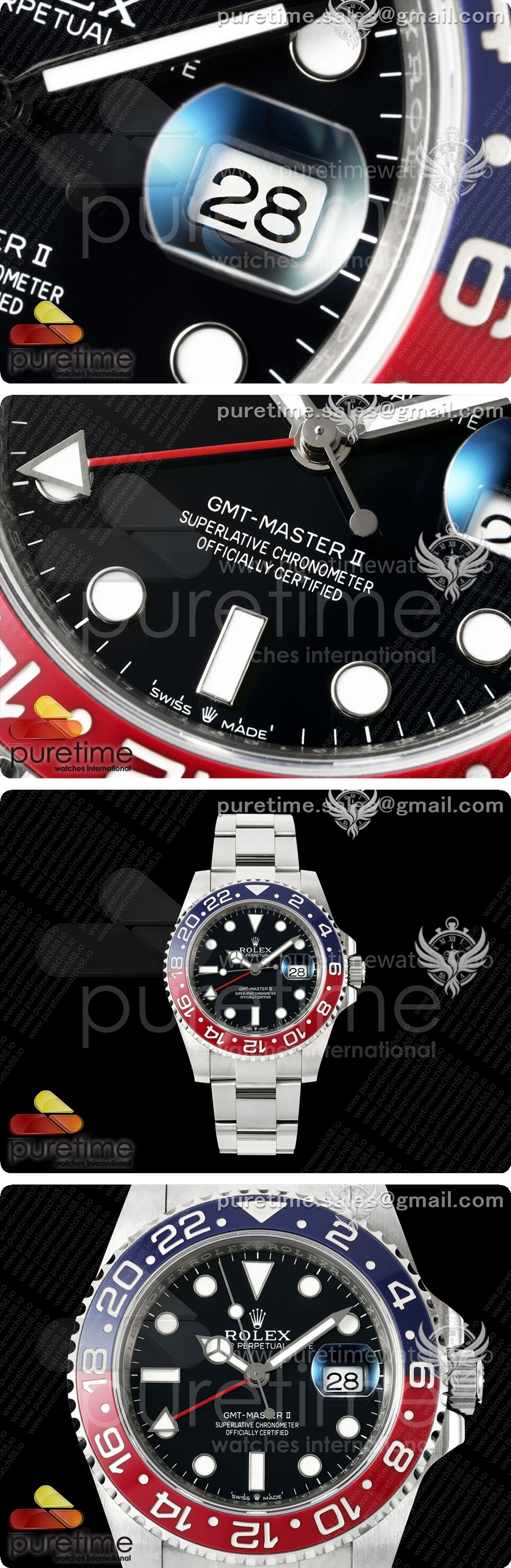 로렉스 GMT-Master II 126719 BLRO 블루/레드 세라믹 WF 베스트 에디션 블랙 다이얼 브레이슬릿 JH3285 CHS 상세이미지 3