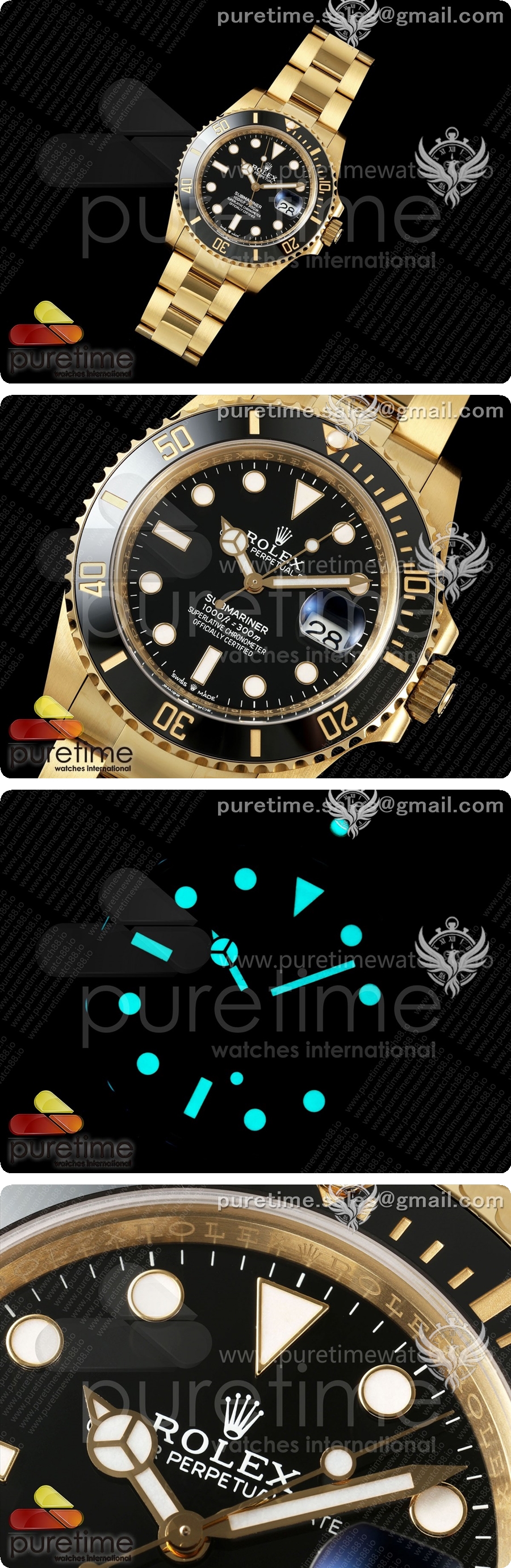 로렉스 서브마리너 41mm 옐로우골드 126618 LN 블랙 세라믹 WF 1:1 베스트 에디션 JH3235 상세이미지 2