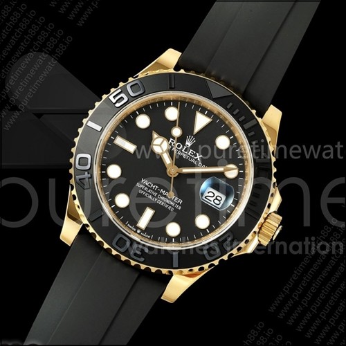 로렉스 요트마스터 42mm 226658 YG WF 1:1 베스트 에디션 3D 블랙 세라믹 베젤, 오이스터플렉스 스트랩