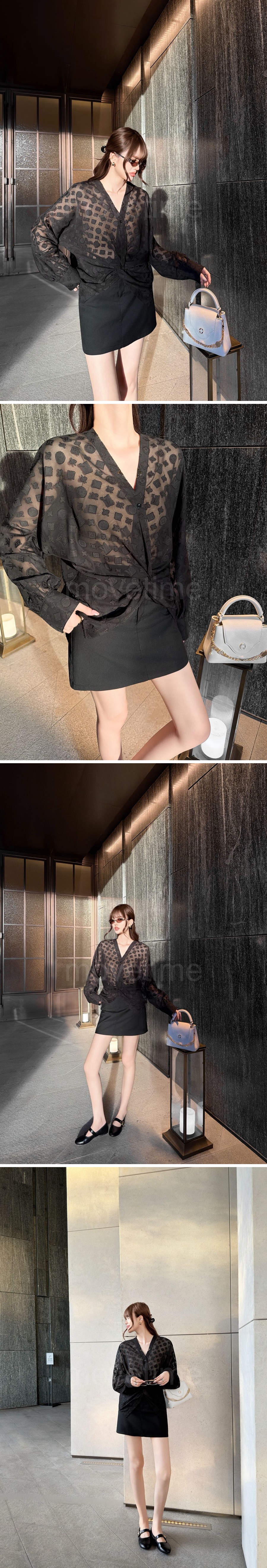 루이비통 여성 패턴 장식 블라우스 셔츠 26SS 상세이미지 2
