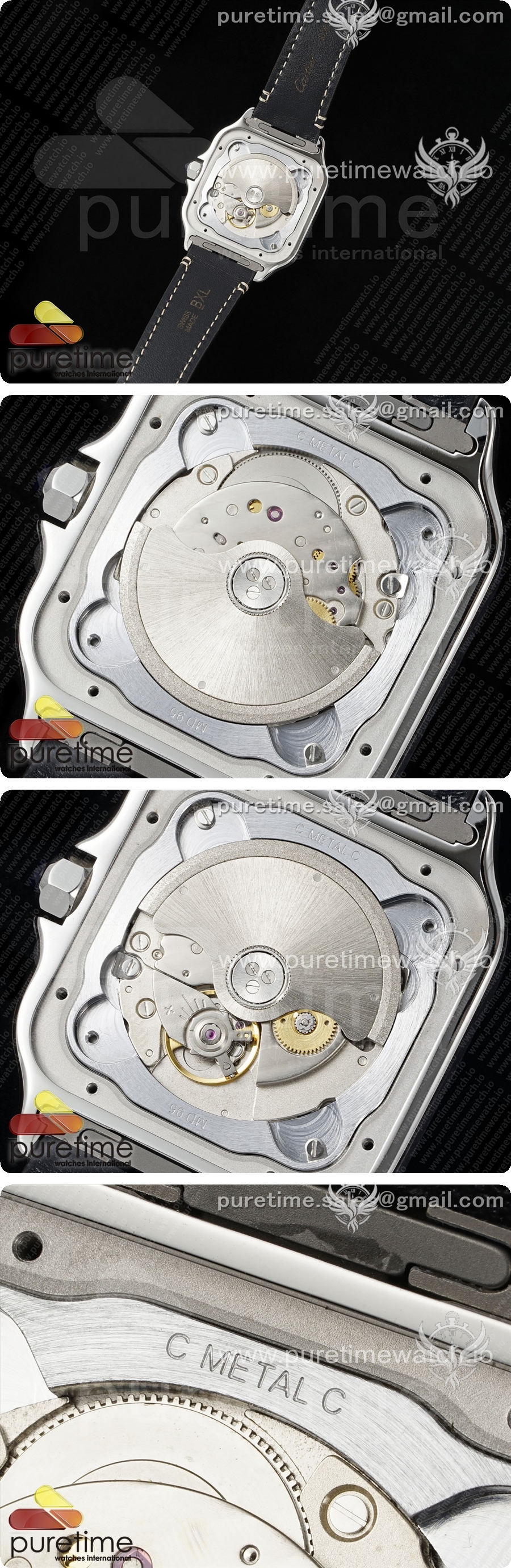 까르띠에 산토스 드 까르띠에 40mm AF 1:1 베스트 에디션 화이트 다이얼 브라운 가죽 스트랩 미요타 9015 상세이미지 5