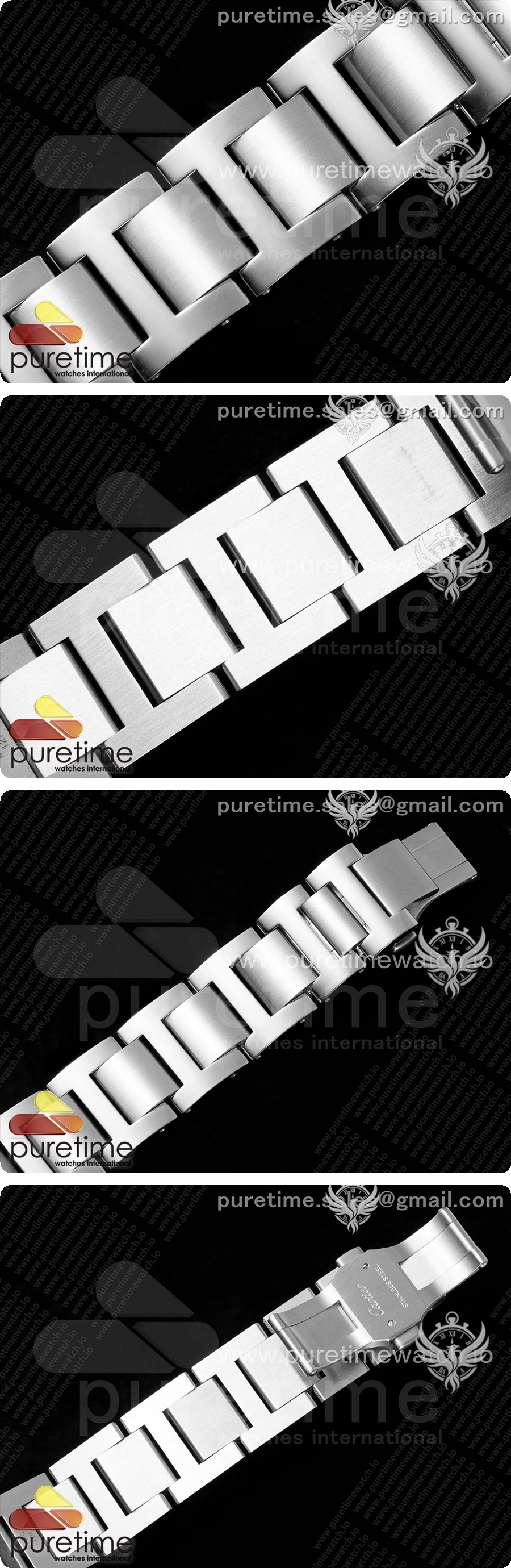 까르띠에 발롱 블루 42mm 스테인리스 스틸 CHF 1:1 베스트 에디션 화이트 텍스처 다이얼 1라인 다이아몬드 베젤 스테인리스 스틸 브레이슬릿 A2824 상세이미지 8